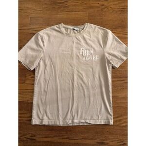 Zara Men's Beige Rien A Dire T-shirt Size M